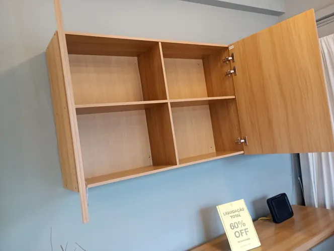 Conjunto Móvel Planejado: Balcão Buffet + Armário Aéreo com Nicho - Moderno