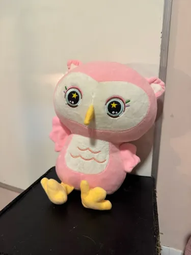 Pelúcia de coruja rosa