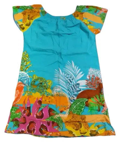Vestido Azul Bichos Tamanho G