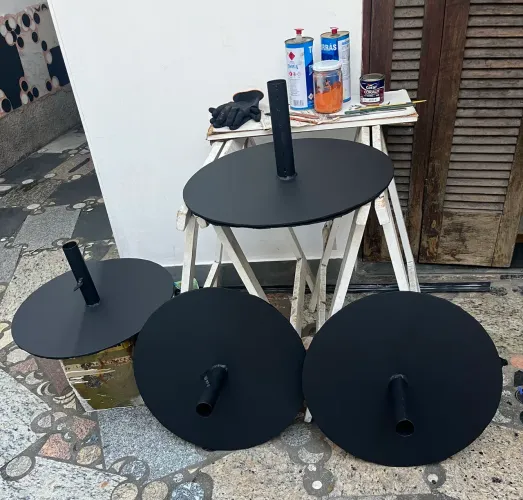 SUPORTE - PÉ DE FERRO - BASE METÁLICA -  SUPORTE PARA MASTRO