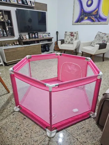 Cercadinho Chiqueirinho Bebê Infantil Rosa