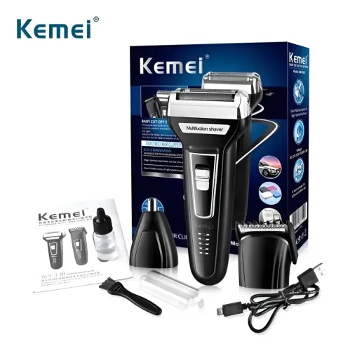 Máquina Barbear Kemei 3 Em 1