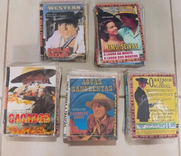 85 DVDs de filme de faroeste com vários atores