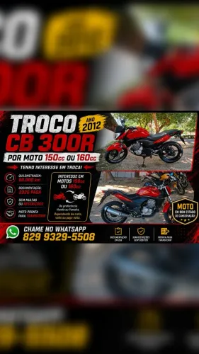 CB300R 2012 - TROCO EM MOTO CG150cc OU CG160cc