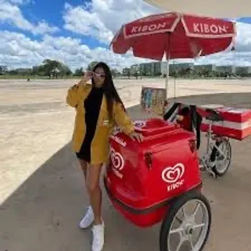 Bike bicicleta carrinho de sorvetes e picolés 