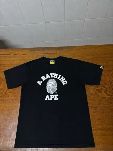 bape honeycomb camo college tee