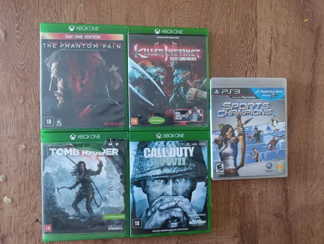 Lote Jogos Xbox One + PS3 (MGS V, Call of Duty WWII, Tomb Raider e mais)