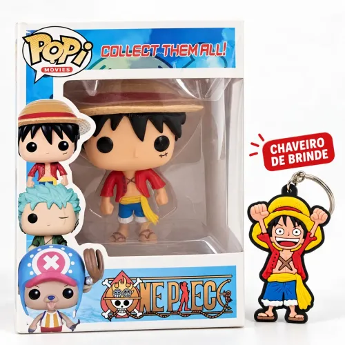 Boneco Luffy One Piece Estilo Pop Importado + Chaveiro