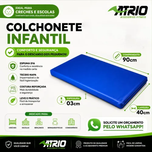 Colchonete Infantil D16 90x40x3cm | Napa Impermeável