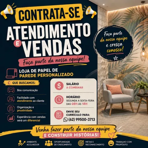 CONTRATA-SE PARA ATENDIMENTO OU LINHA DE PRODUÇÃO