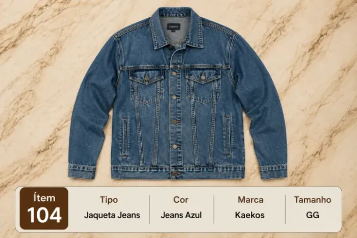 Jaqueta Jeans Manga Longa Azul Jeans Kaekos GG Masculina