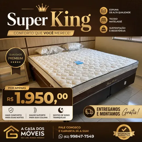 Cama molas ensacadas Super king 