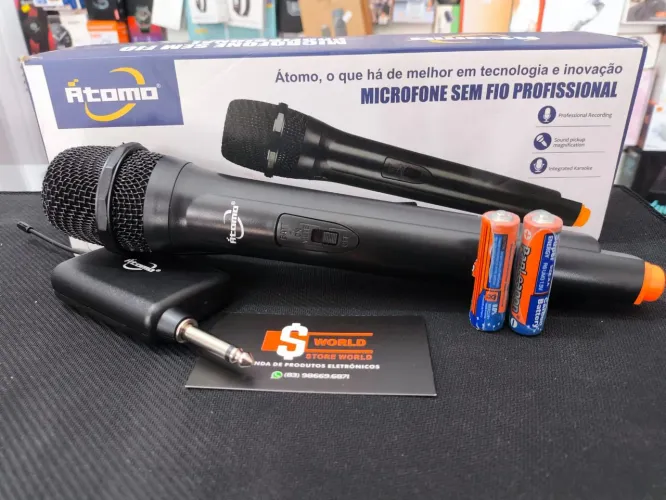 Microfone sem Fio Átomo - Produto novo. Loja Store World