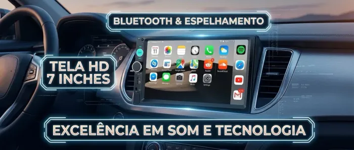 Dvd Automotivo 2 Din Central Multimidia Mp5 Bluetooth Usb Sd Tela 7 Hd Espelhamento