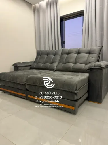 Sofá Retrátil Grande Pillow 30cm Molas Ensacadas D33 Luxo Promoção