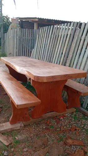Mesa rustica com 3 metros