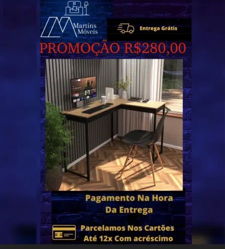 GRANDE PROMOÇÃO*MESA EM L ESCRITÓRIO ENTREGA GRÁTIS ACEITA CARTÃO