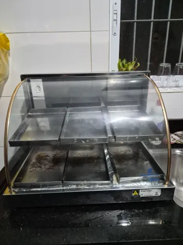 Estufa 220v de salgados + porta canudo/guardanapo + cestinhas