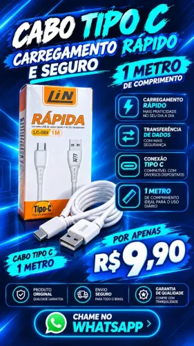 Cabo usb tipo c