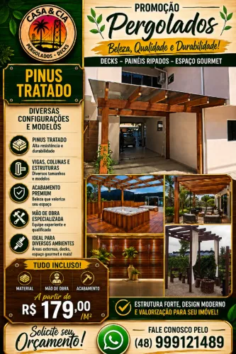 promoção Pergolados - Decks _ Painéis Ripados 