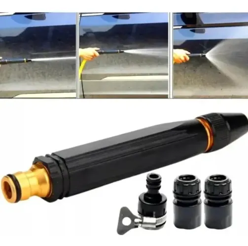 Kit 3 Em 1 Bico Alta Pressão Mangueira + Conector Top
