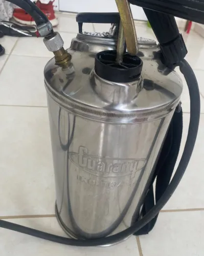 Pulverizador manual de compressão prévia de inox 10 litros 