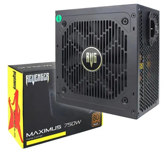 Fonte Alimentação Gamer 750w 80plus Bronze Silencioso Cor Preto