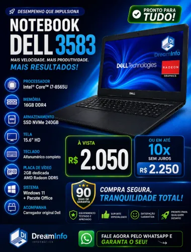 Dell 3583 i7 | 16GB RAM |256g SSD NVMe | Placa de Video 2GB