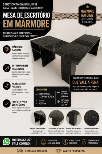 Bancada/mesa mármore para escritório