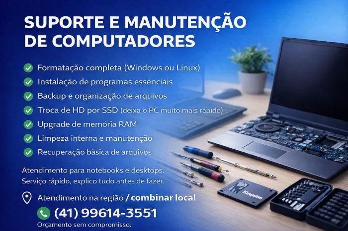 Suporte e Manutenção de Computadores?