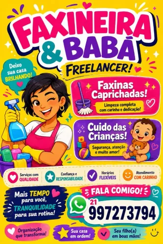 Faxina e babá freelancer 