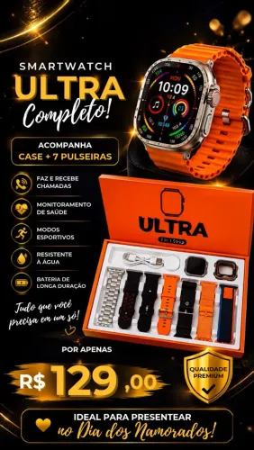 Smartwatch Ultra com 7 pulseiras 