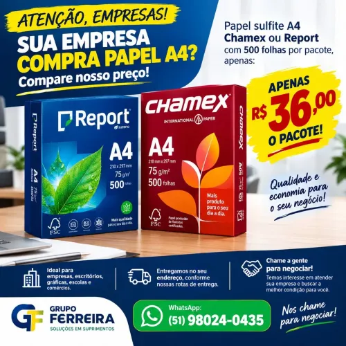 Folha A4 para impressora