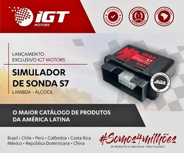 Simulador de sonda alcool S7 IGT com tecnologia AGS (c/ chicote)