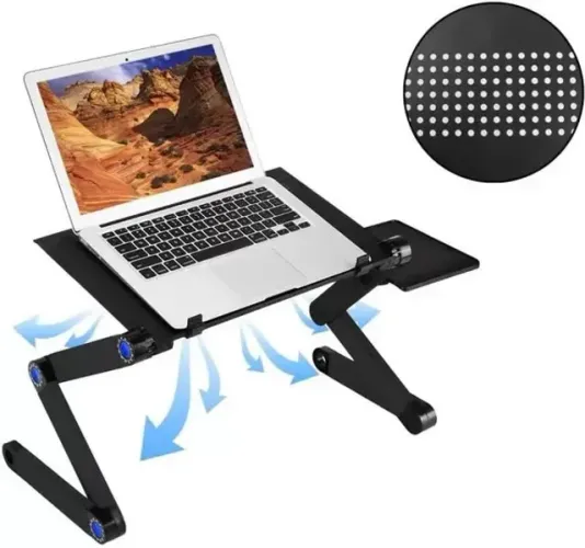 Mesa Suporte Articulado para Notebook com Mouse Pad - Travas 360 Ângulo e Altura ajustável