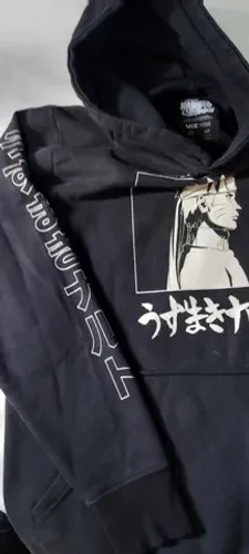 Blusão Infantil Moletom C/ Capuz Marca Naruto Shippuden Cor Preto - Tam PP Seminovo ótimo