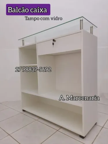 Balcão caixa tampo vidro ( novo ) 