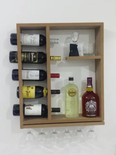 Porta Vinhos em MDF cru - 20mm