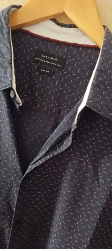 Camisa Zara Man Slim Fit Azul tamanho GG