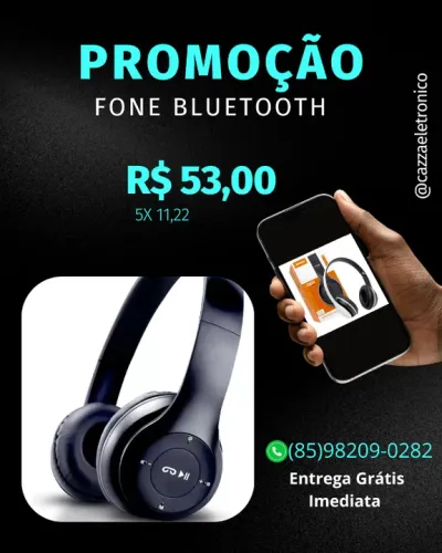 Fone De Ouvido Bluetooth Head Phone Headphone Sem Fio