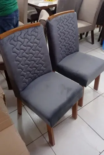 jogo de mesa carla com 4 cadeiras[cinza]