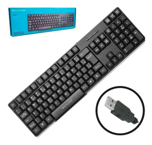 Teclado Basico Slim Preto Usb Multilaser Tc193