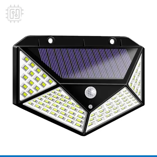 Refletor Luminária Solar de Parede 100 Led Com Sensor de Movimento À Prova D'água