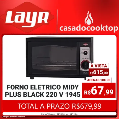 Forno elétrico Midy Plus black 220 V 1945