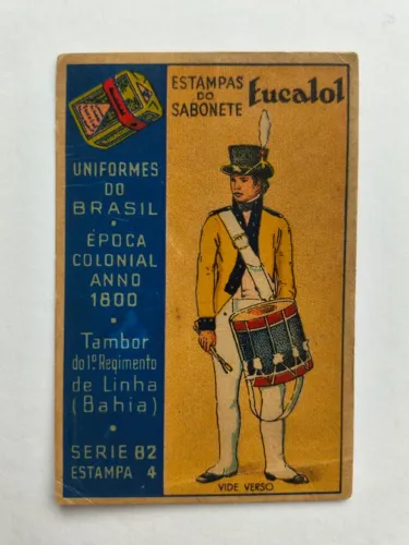 Estampa do sabonete Eucalol - Uniformes do Brasil Colonial 1800 - Série 82 - Estampa 4