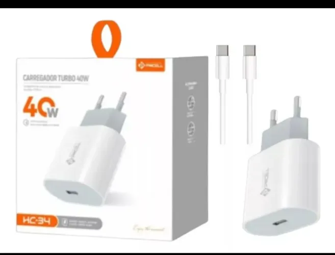 Carregador Turbo 40W para Celular - Rápido e Potente