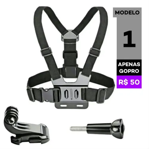 Suporte peitoral para GoPro + Insta360 + Celular iPhone Samsung Xiaomi