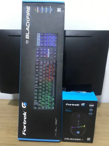 Kit teclado e mouse Fortrek RGB