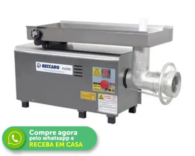 Moedor de Carne Boca 22 Beccaro Profissional Inox Novo