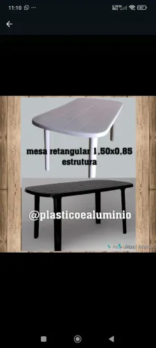 Mesa Retangular 1,50x0,85 - Branca e Preta